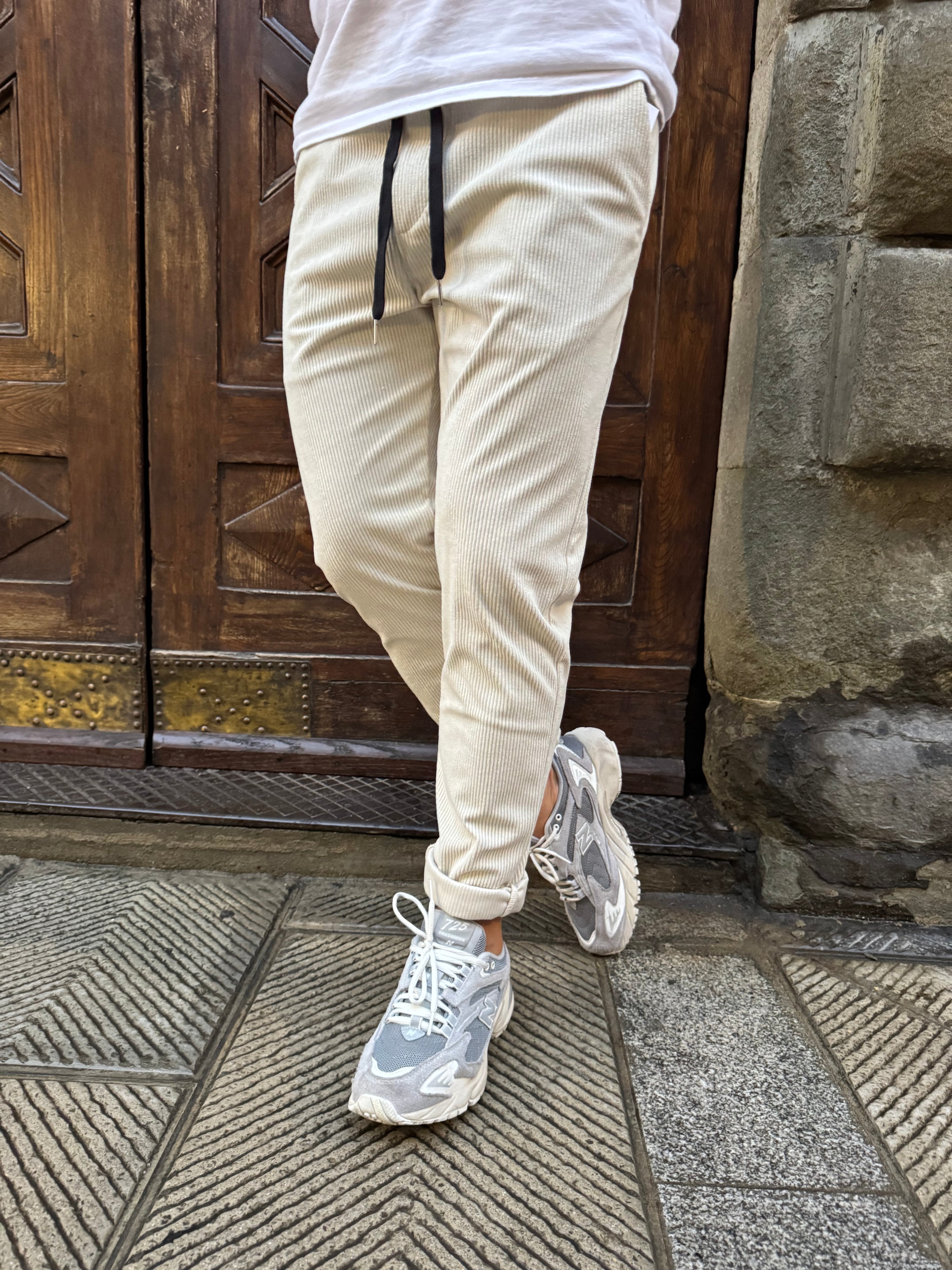 Pantalaccio Faz in velluto panna