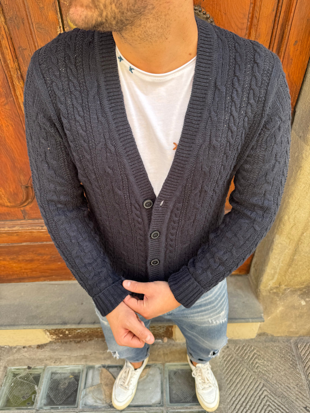 Cardigan Treccia di Hamaki-Ho blu