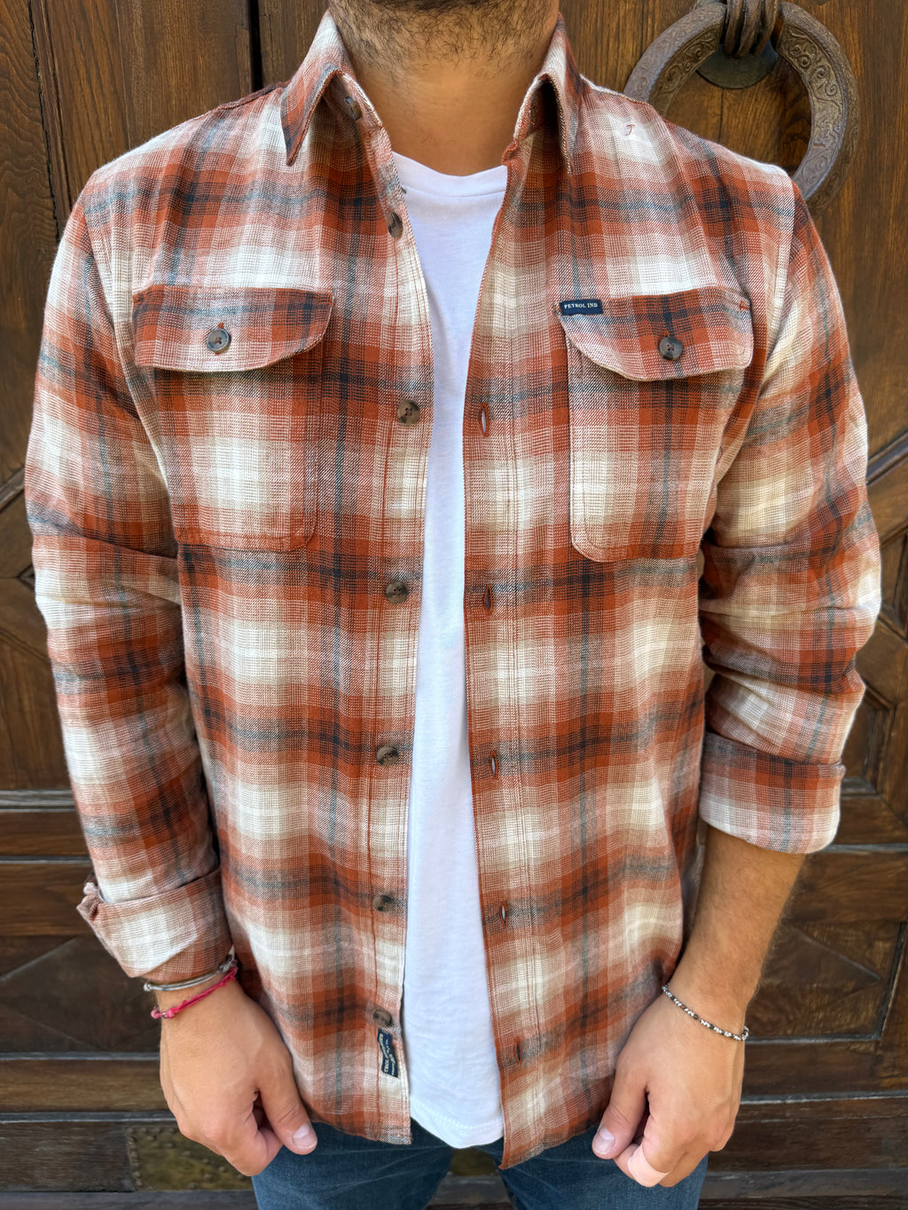 Camicia Quadro 01 di Petrol Ind. coccio