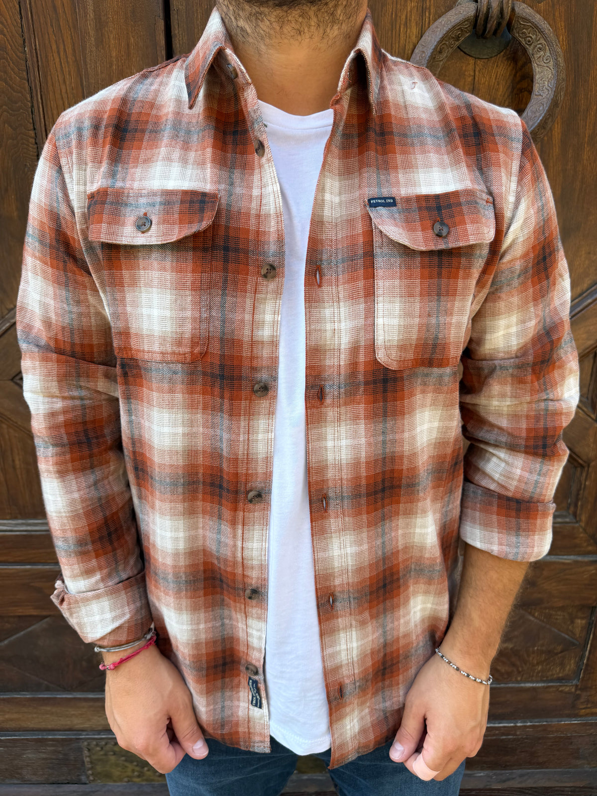 Camicia Quadro 01 di Petrol Ind. coccio
