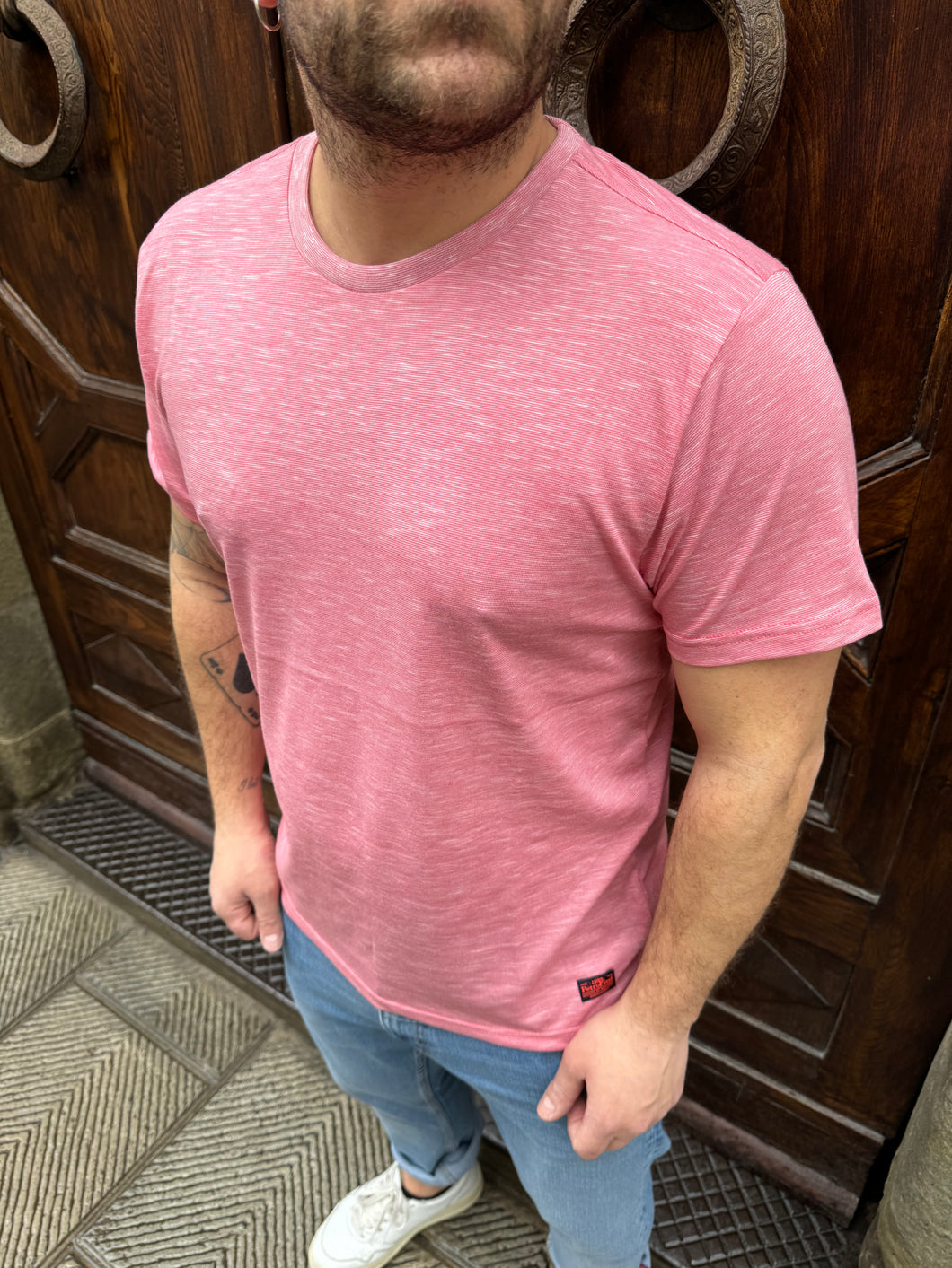 T-Shirt Millerighe rosa di Petrol