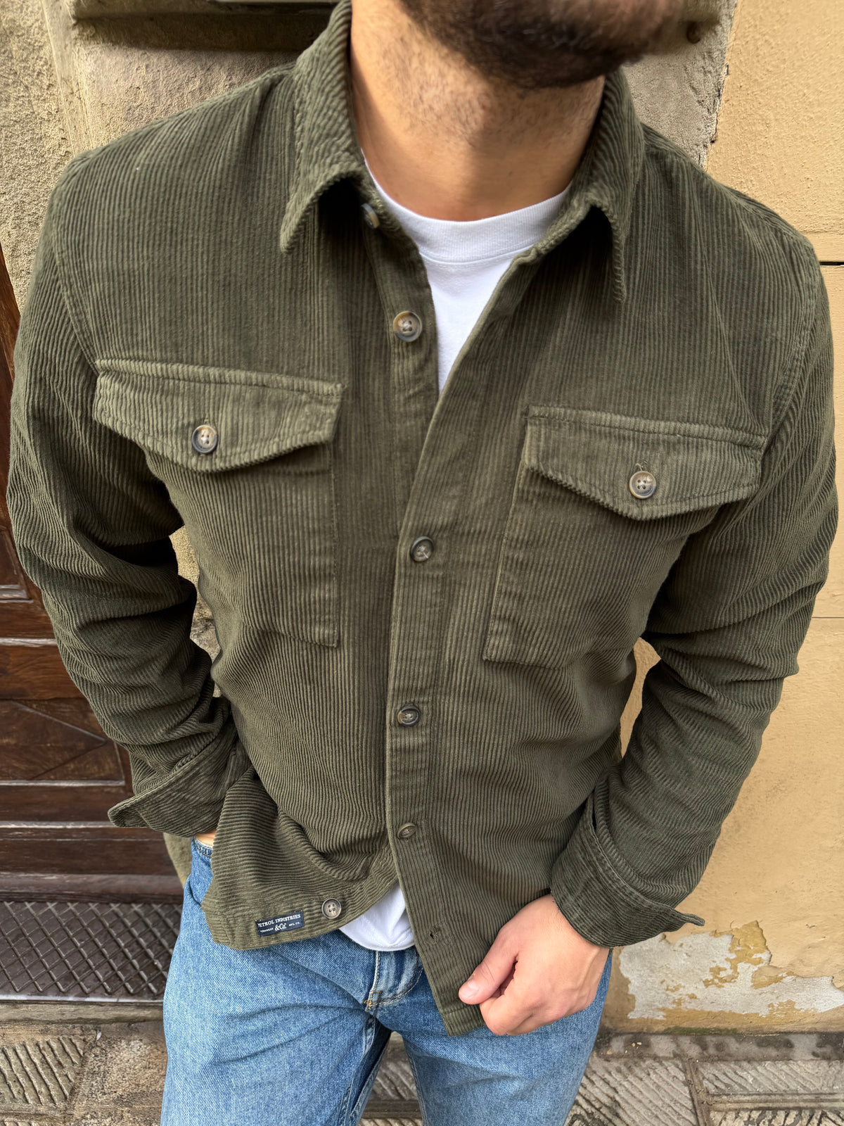 Camicia velluto di Petrol verde