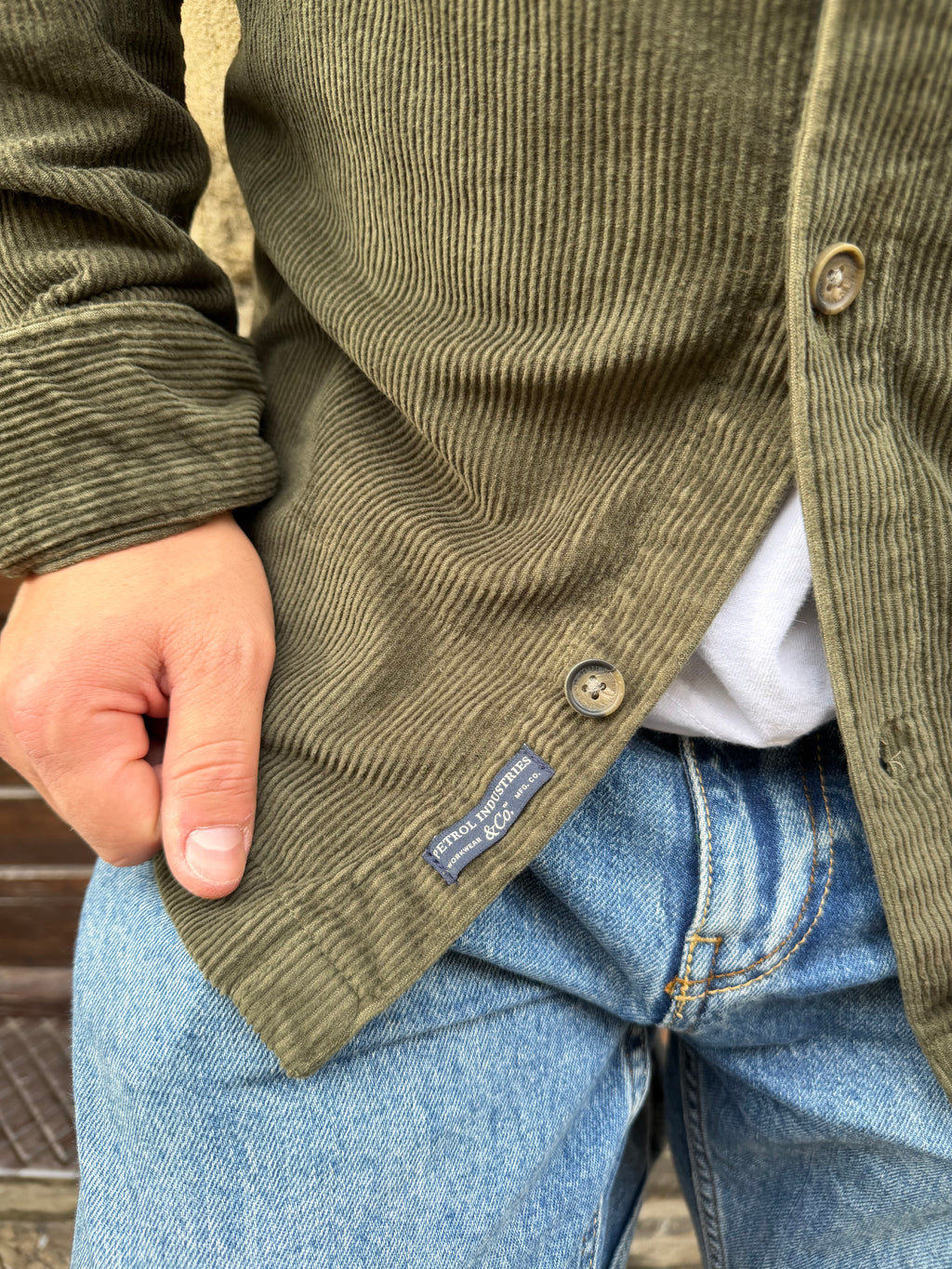 Camicia velluto di Petrol verde