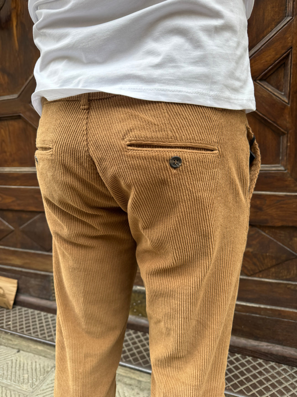 Pantalone Chinos in velluto biscotto
