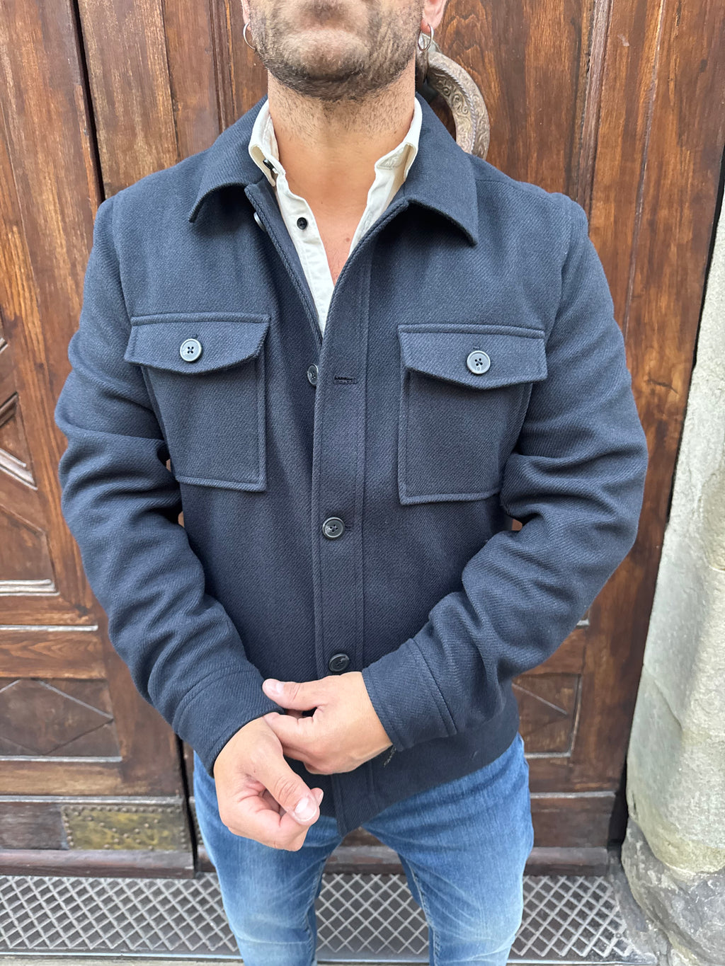 Giacchetto Prestige di HAMAKI-HO blu navy