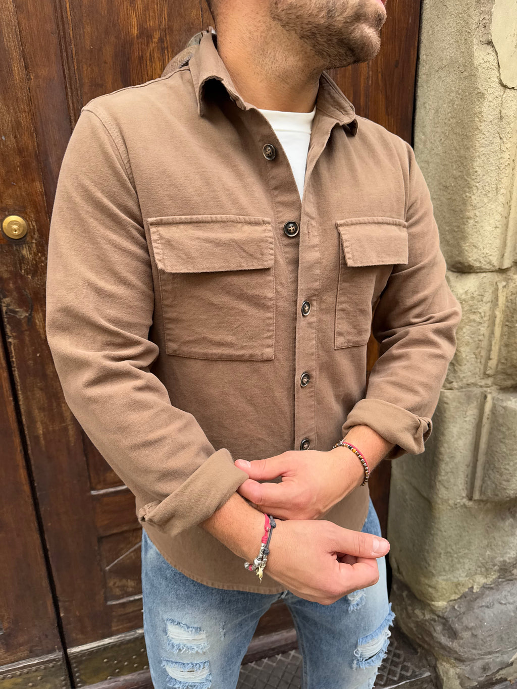 Camicia Sahara di 3.9 tabacco