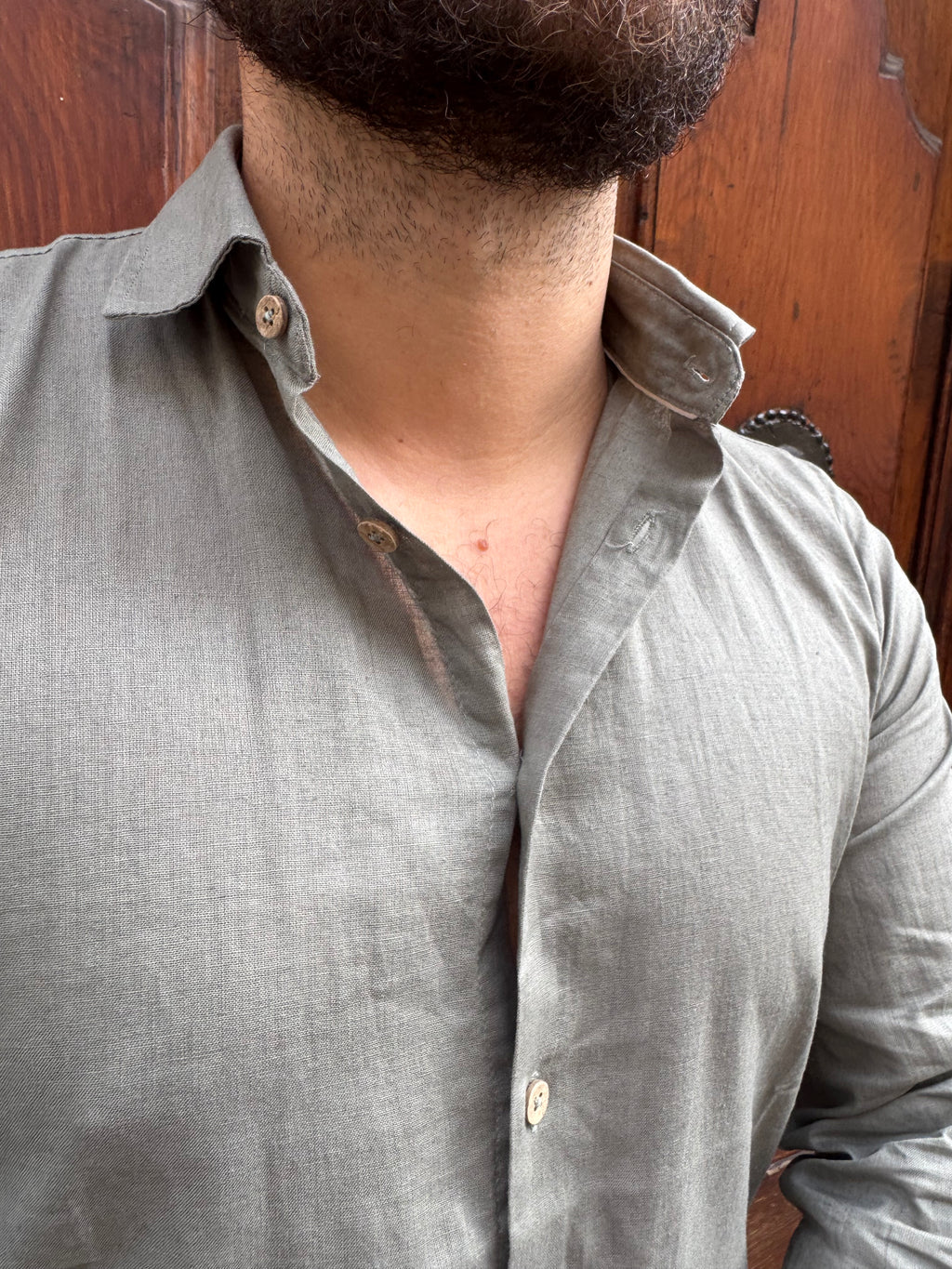 Camicia Lino Hamaki-Ho verde
