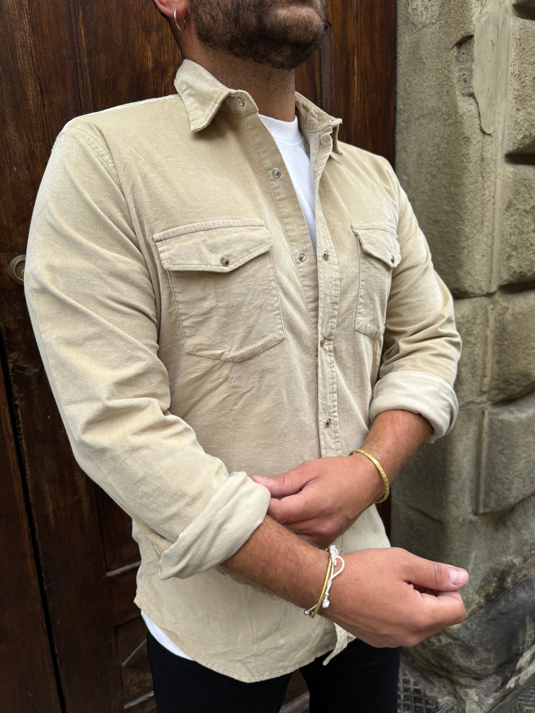 Camicia Texas Di Trez crema