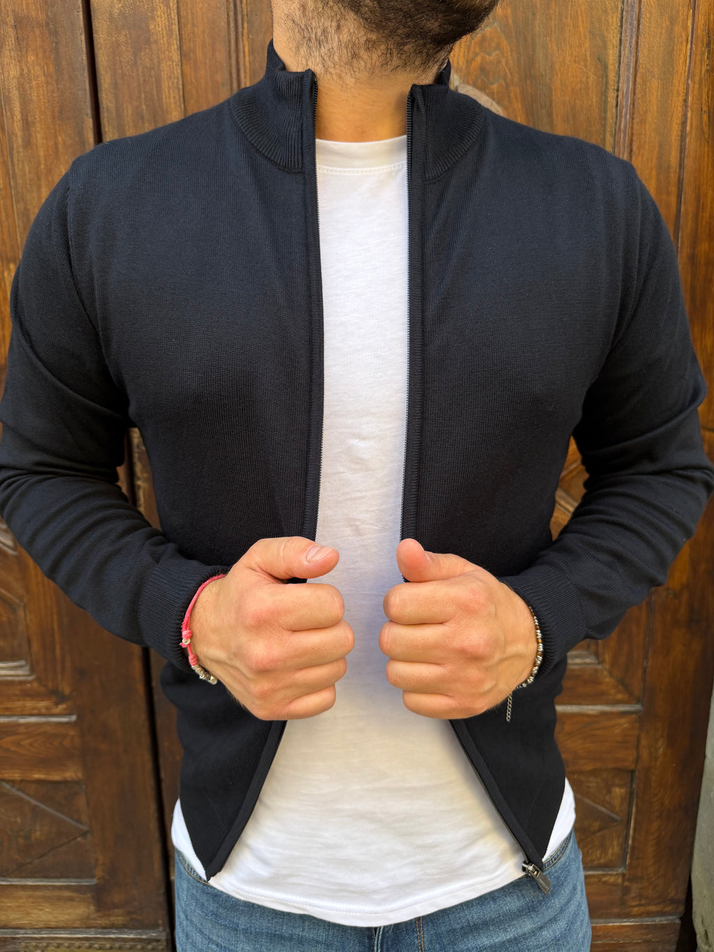 Cardigan John di Hamaki-Ho con zip