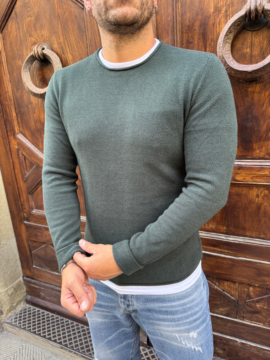 Maglioncino Alabastro di Tiffosi verde bosco