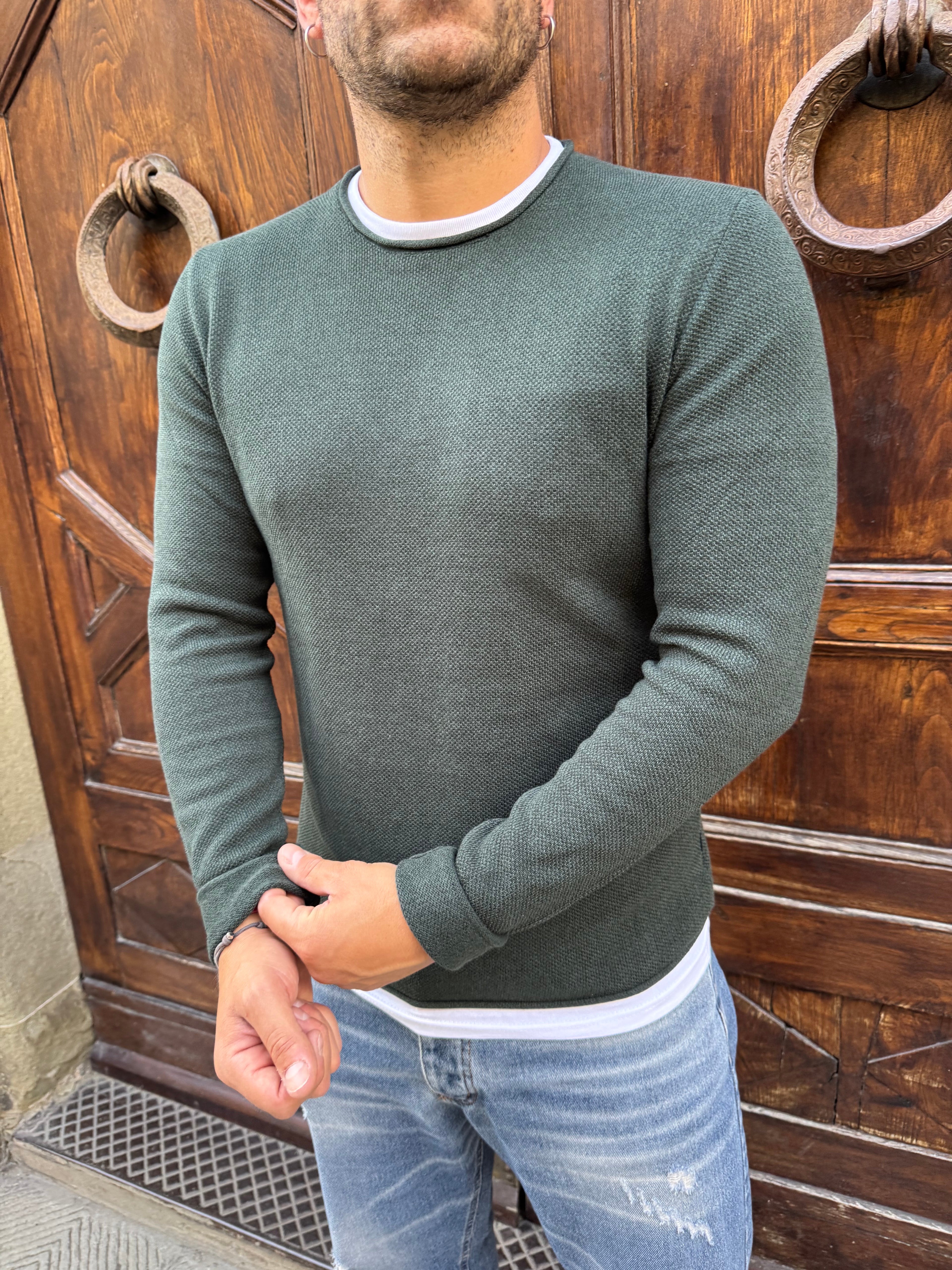 Maglioncino Alabastro di Tiffosi verde bosco