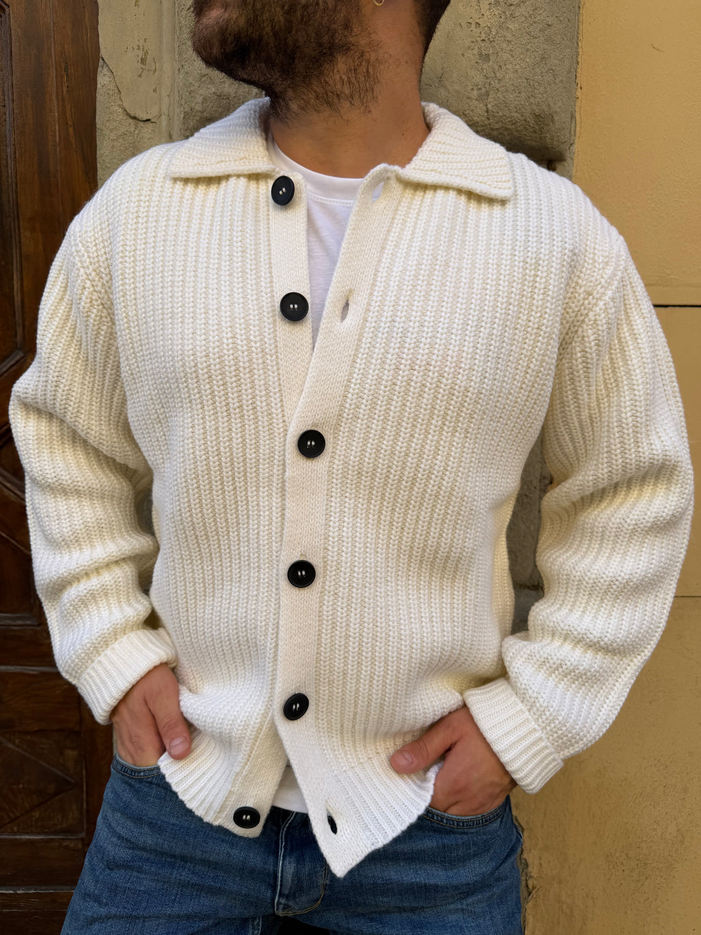 Cardigan Bob di HAMAKI-HO panna