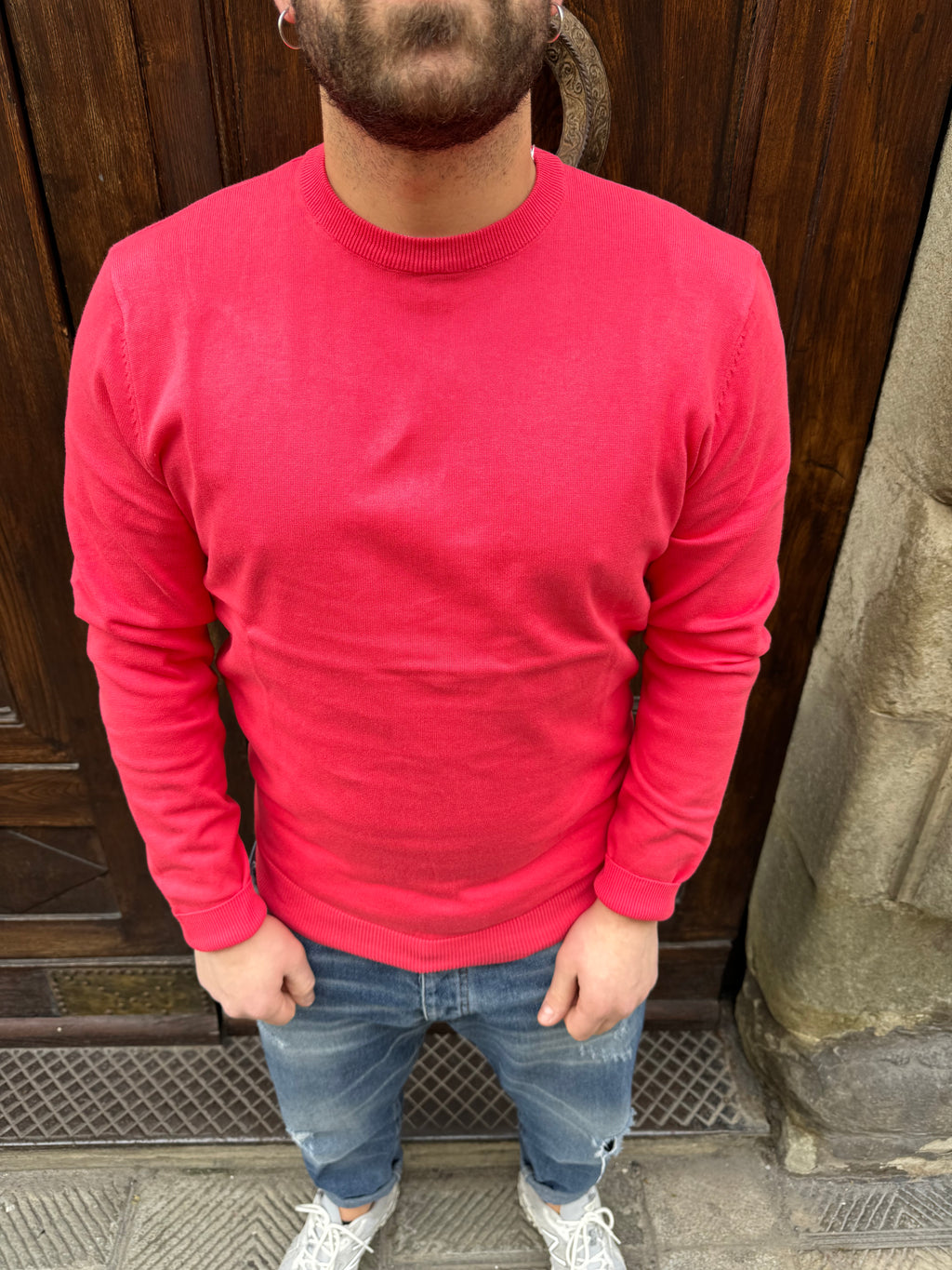 Maglioncino Basic di Telamira color corallo