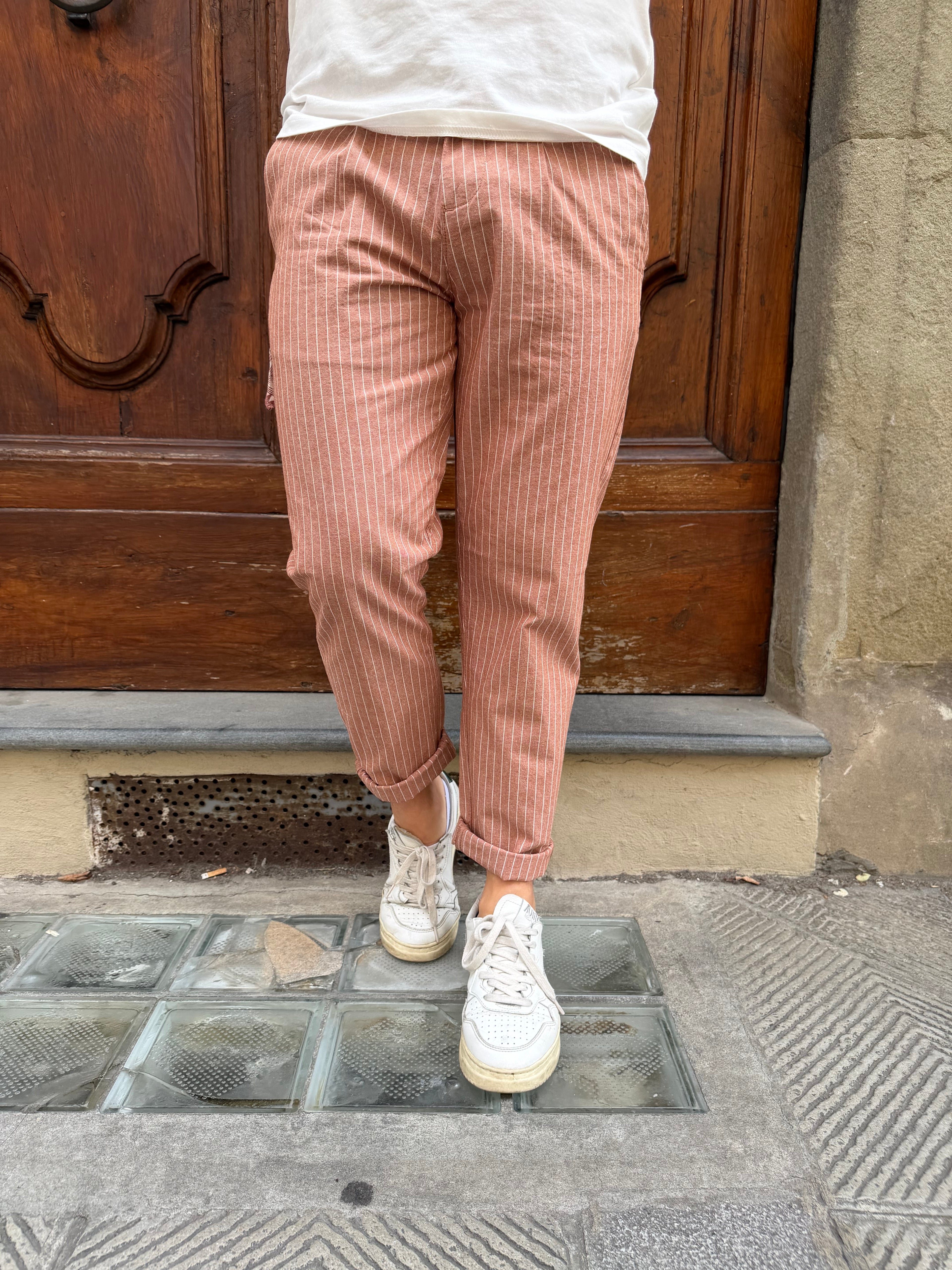 Pantalone Portofino di Tréz salmone