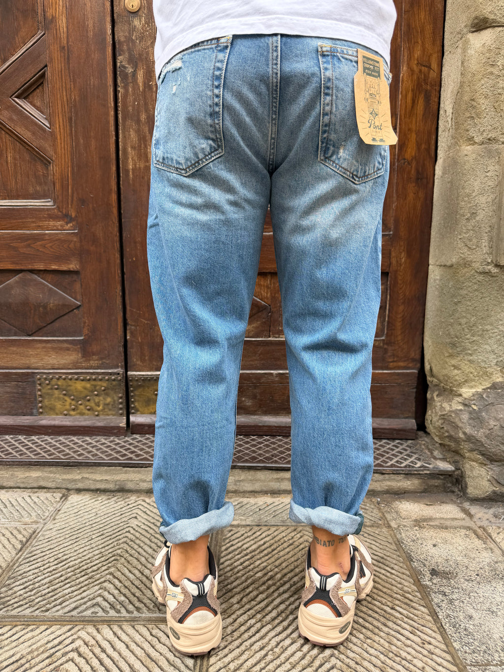 Jeans Yellowstone Cropped di Pont con strappo