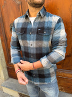 Camicia Boscaiolo di Petrol blu