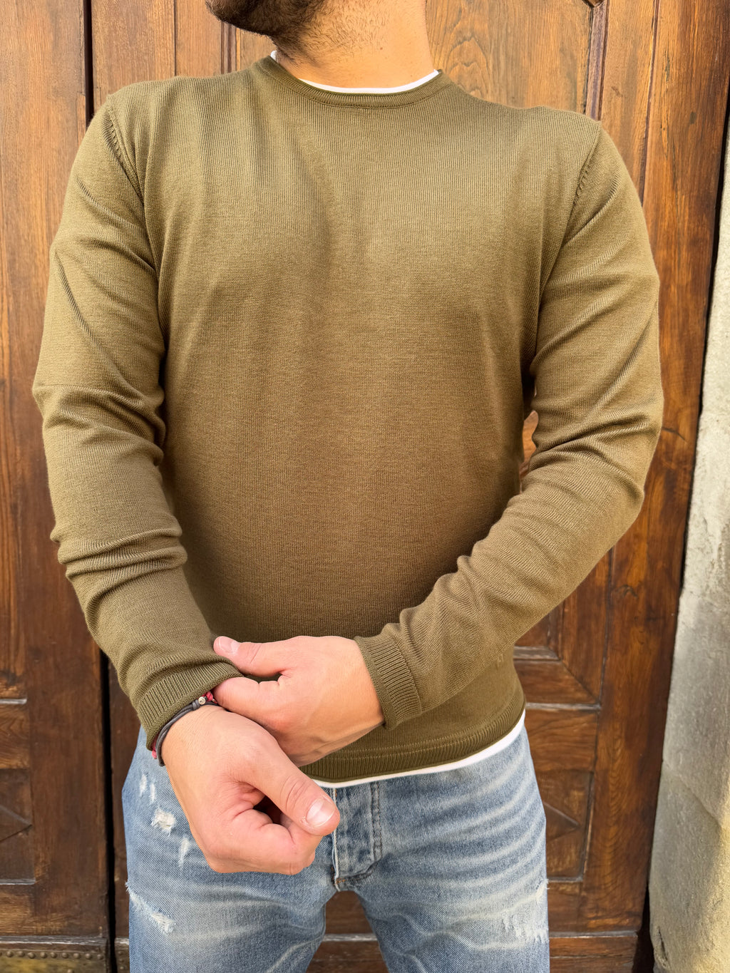 Maglioncino Sasha di Hamaki-Ho verde kaki