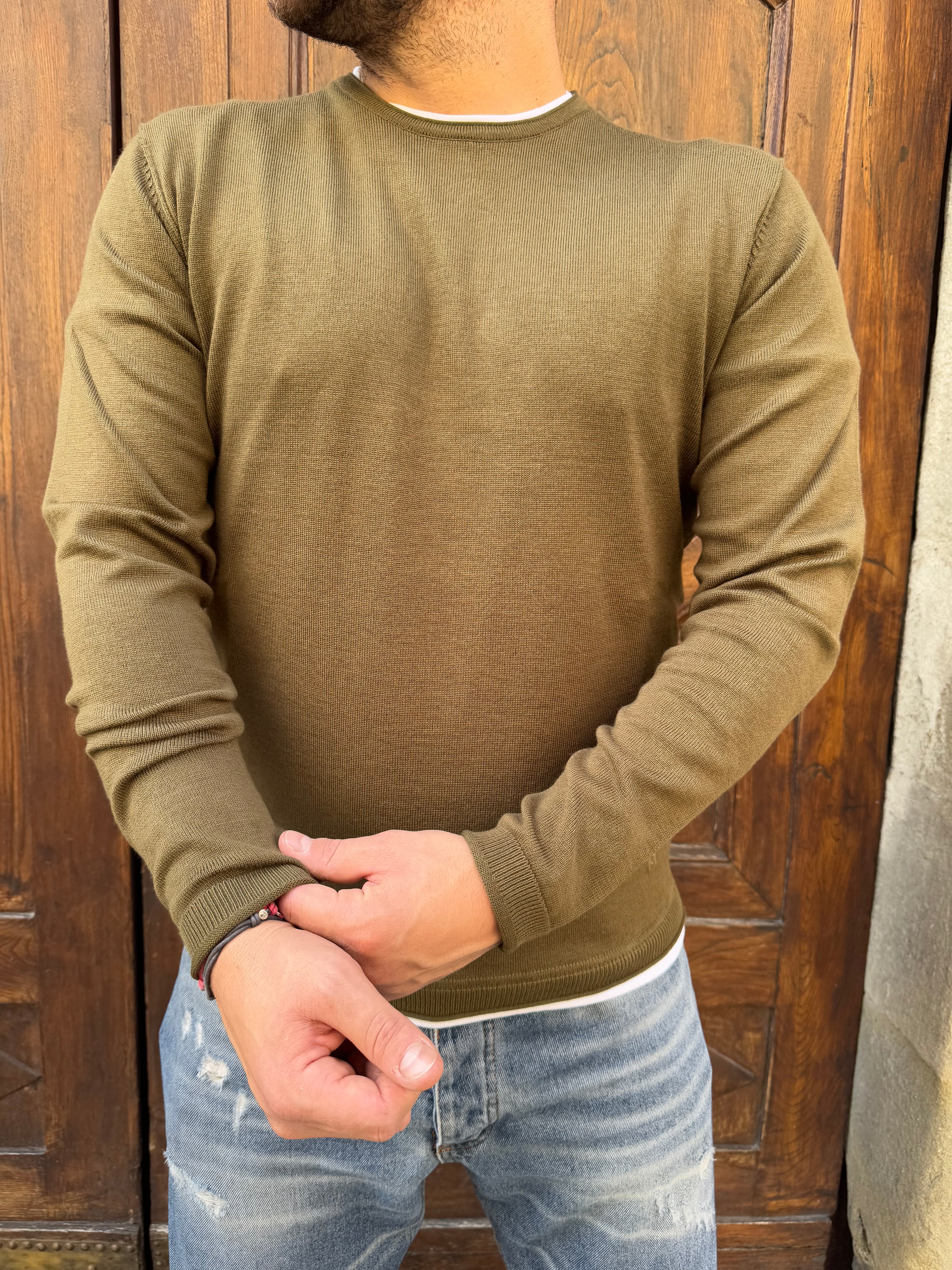 Maglioncino Sasha di Hamaki-Ho verde kaki