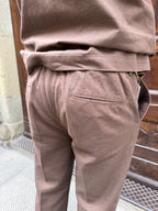 Pantalone coordinato Hamaki-Ho in lino cioccolato