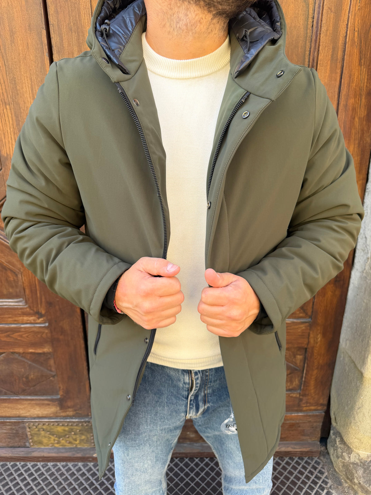 Giacchetto Parka in tessuto tecnico di Tréz verde