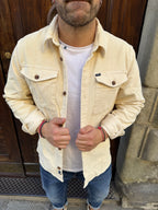 Camicia maxi in velluto di Petrol crema