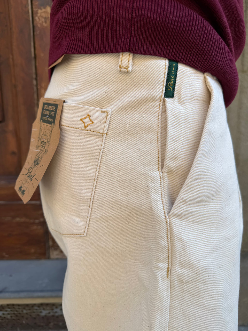 Pantalone Chinos Delamere di Pont panna
