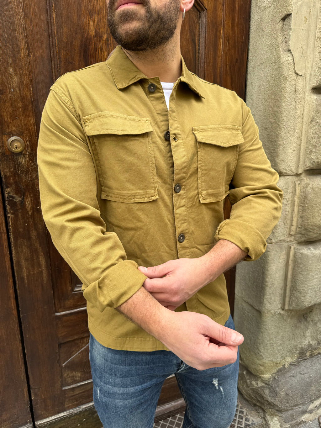 Camicia Jones senape di Hamaki-Ho