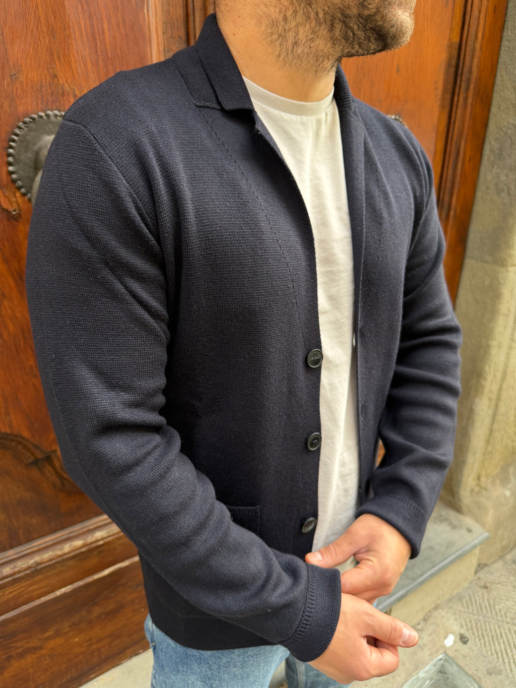 Giacca cardigan Roma di Hamaki-Ho blu