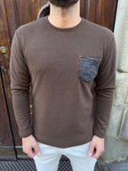 Maglioncino Jannik con taschino tabacco