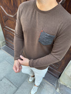 Maglioncino Jannik con taschino tabacco