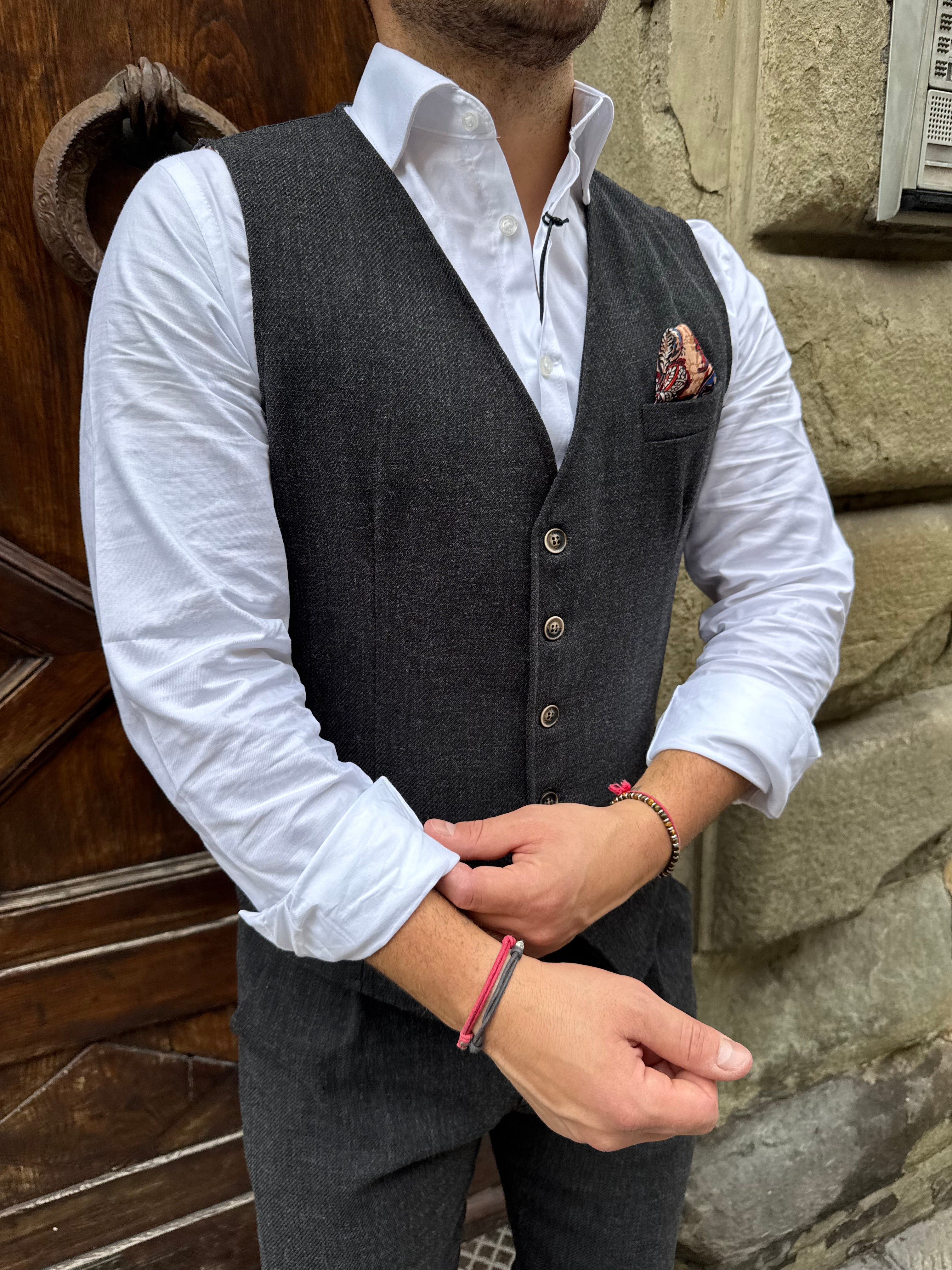 Gilet coordinato London di 3.9 grigio