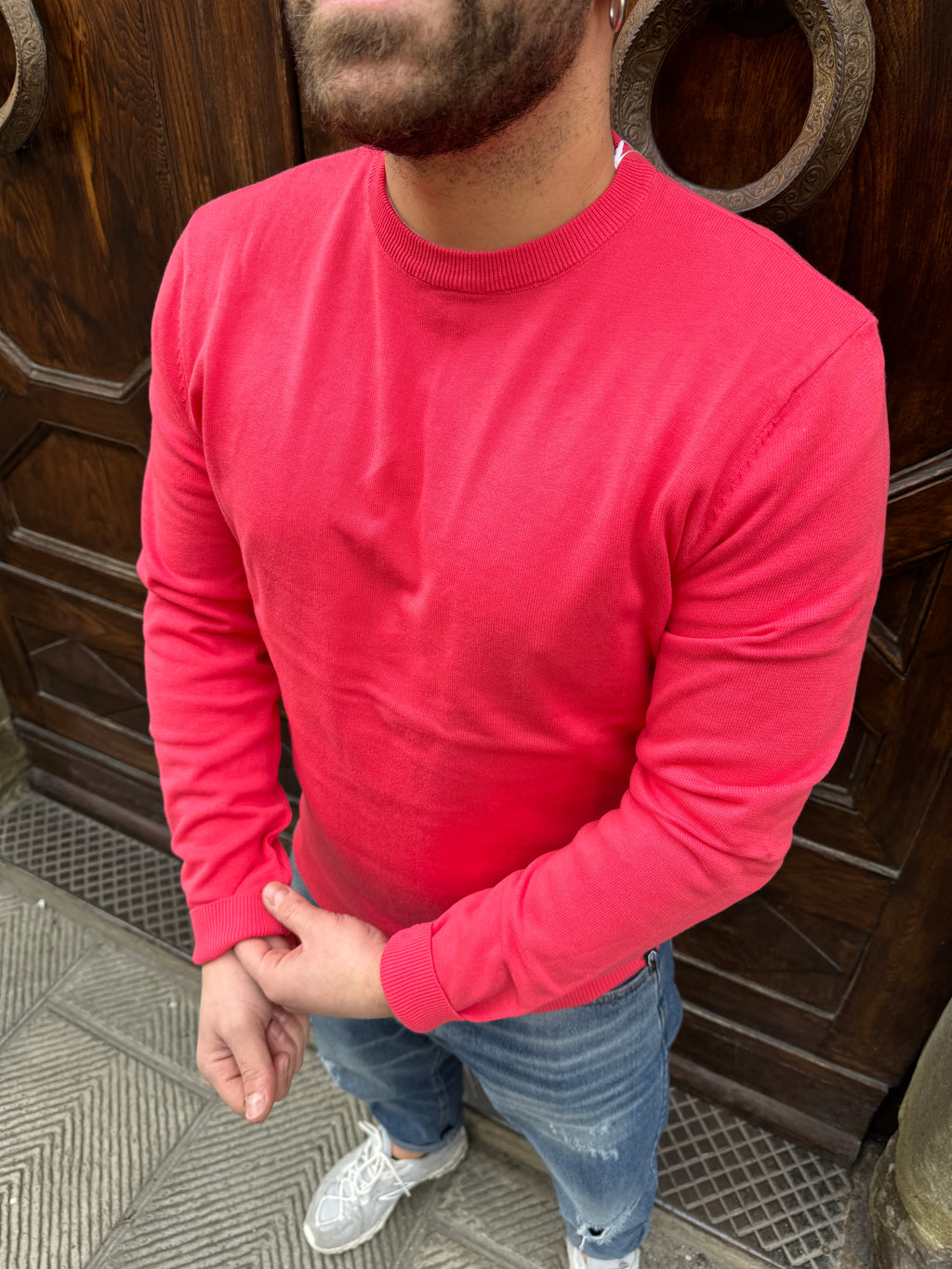 Maglioncino Basic di Telamira color corallo
