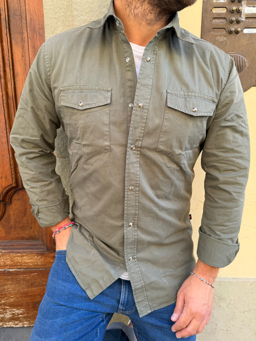 Camicia Texas di Tréz verde