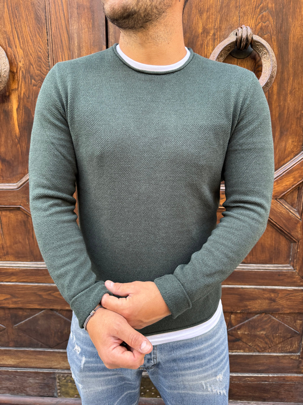 Maglioncino Alabastro di Tiffosi verde bosco