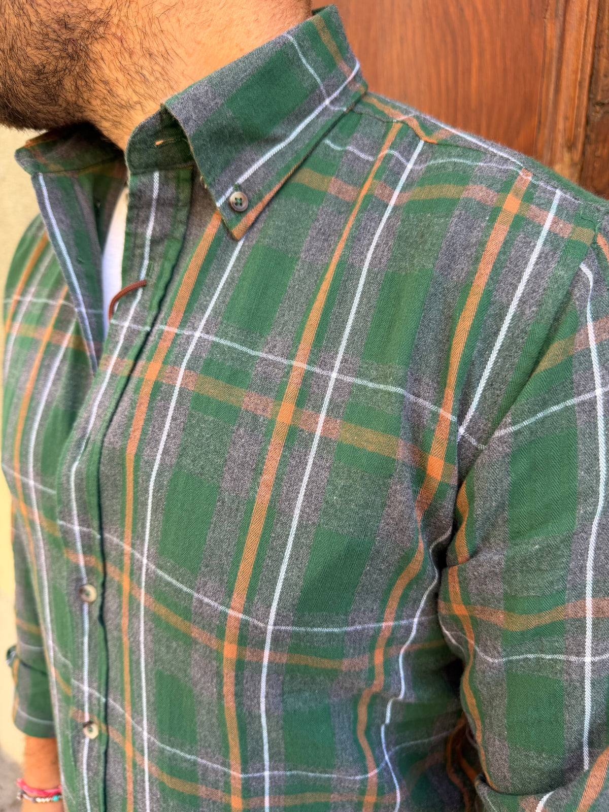 Camicia Quadro 02 di Tréz verde