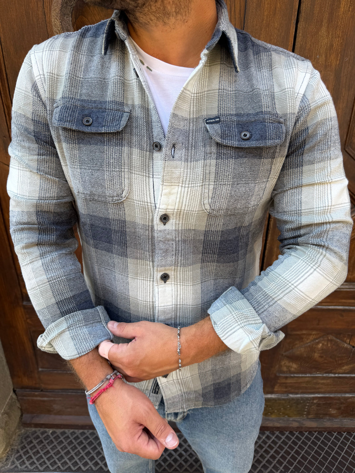 Camicia Quadro 02 di Petrol Ind. blu