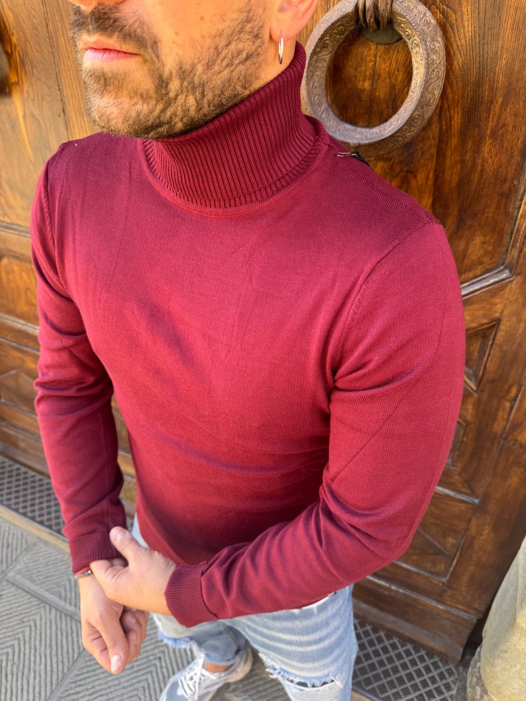 Maglioncino Dolcevita di Telamira bordeaux