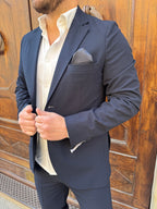 Giacca completo Seersucker di Hamaki-Ho blu navy