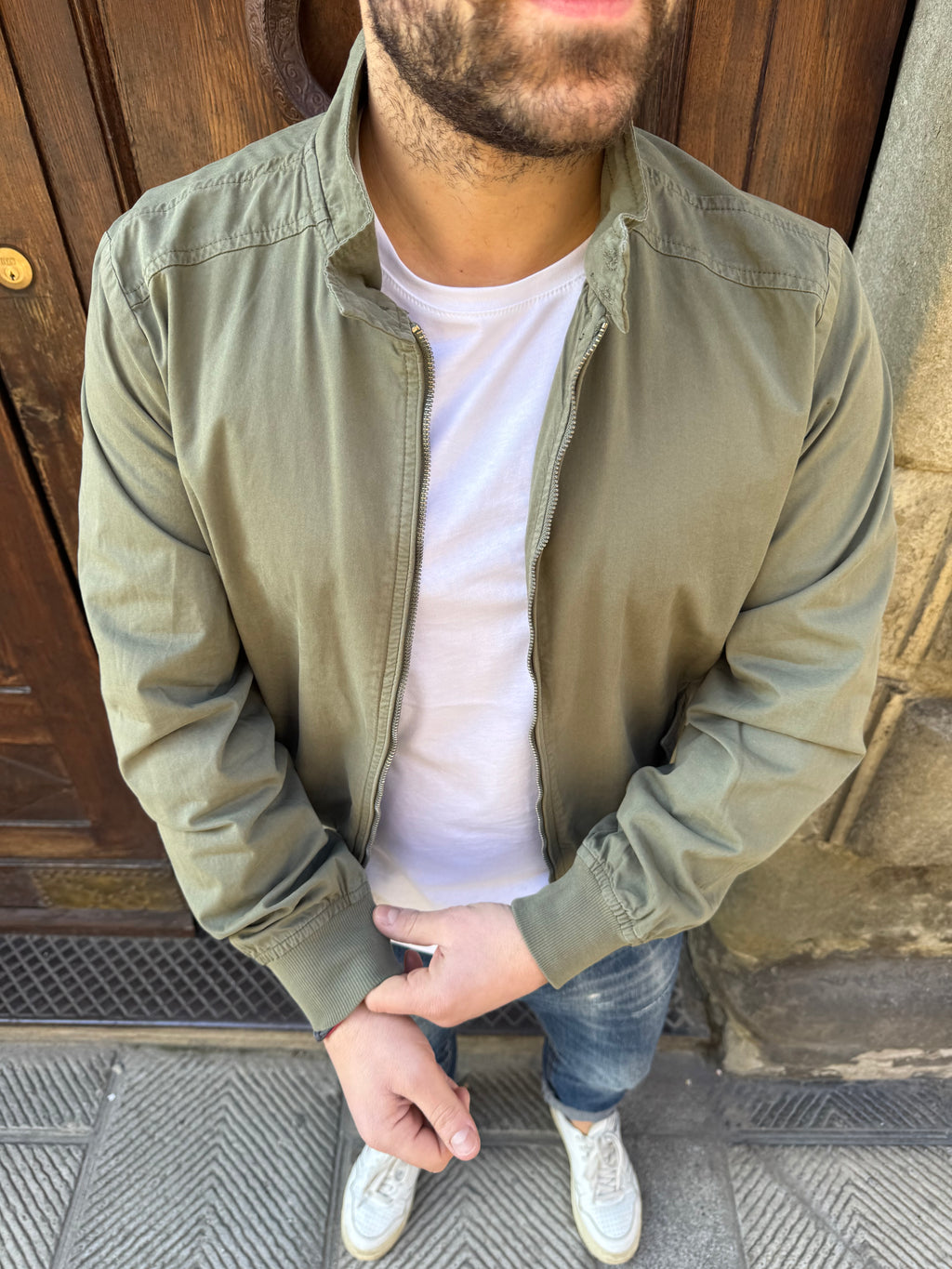 Giacchetto Bomber Willy di Tréz verde militare