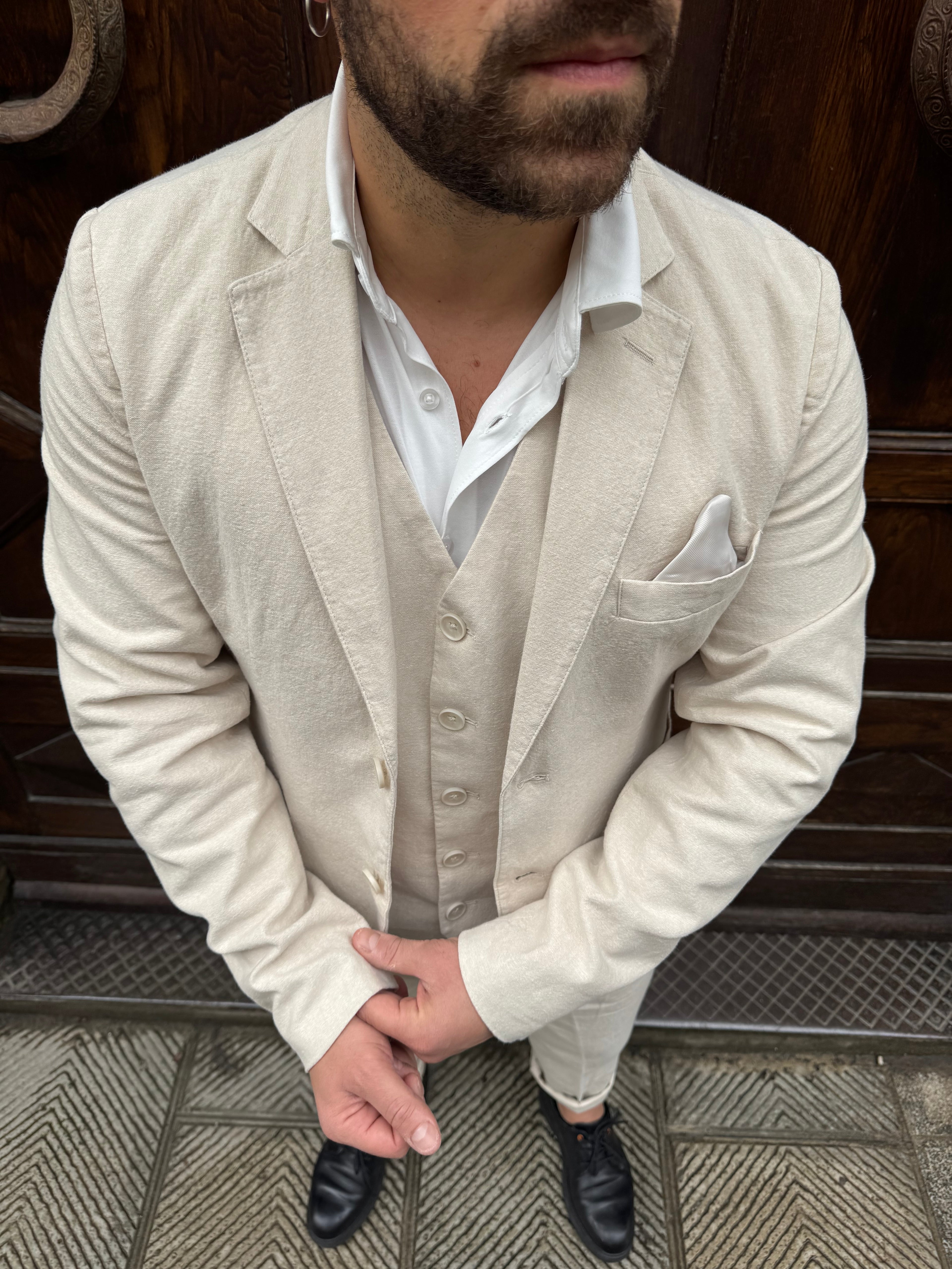 Giacca completo Roger di Hamaki-Ho sabbia