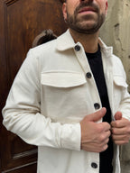 Giacca/ camicia OVER di Hamaki-Ho in velluto panna