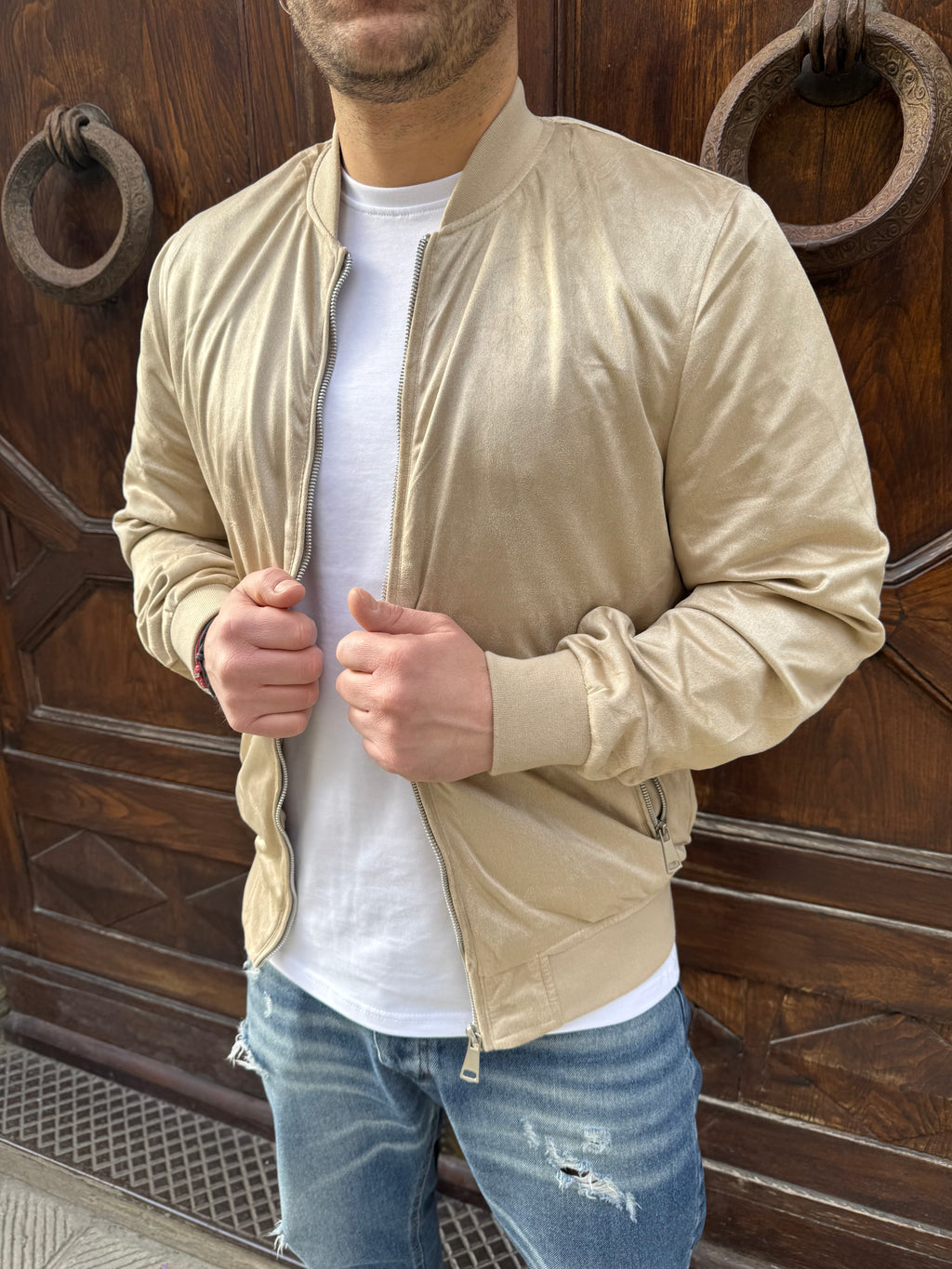 Giacchetto Bomber ecocamoscio di Telamira