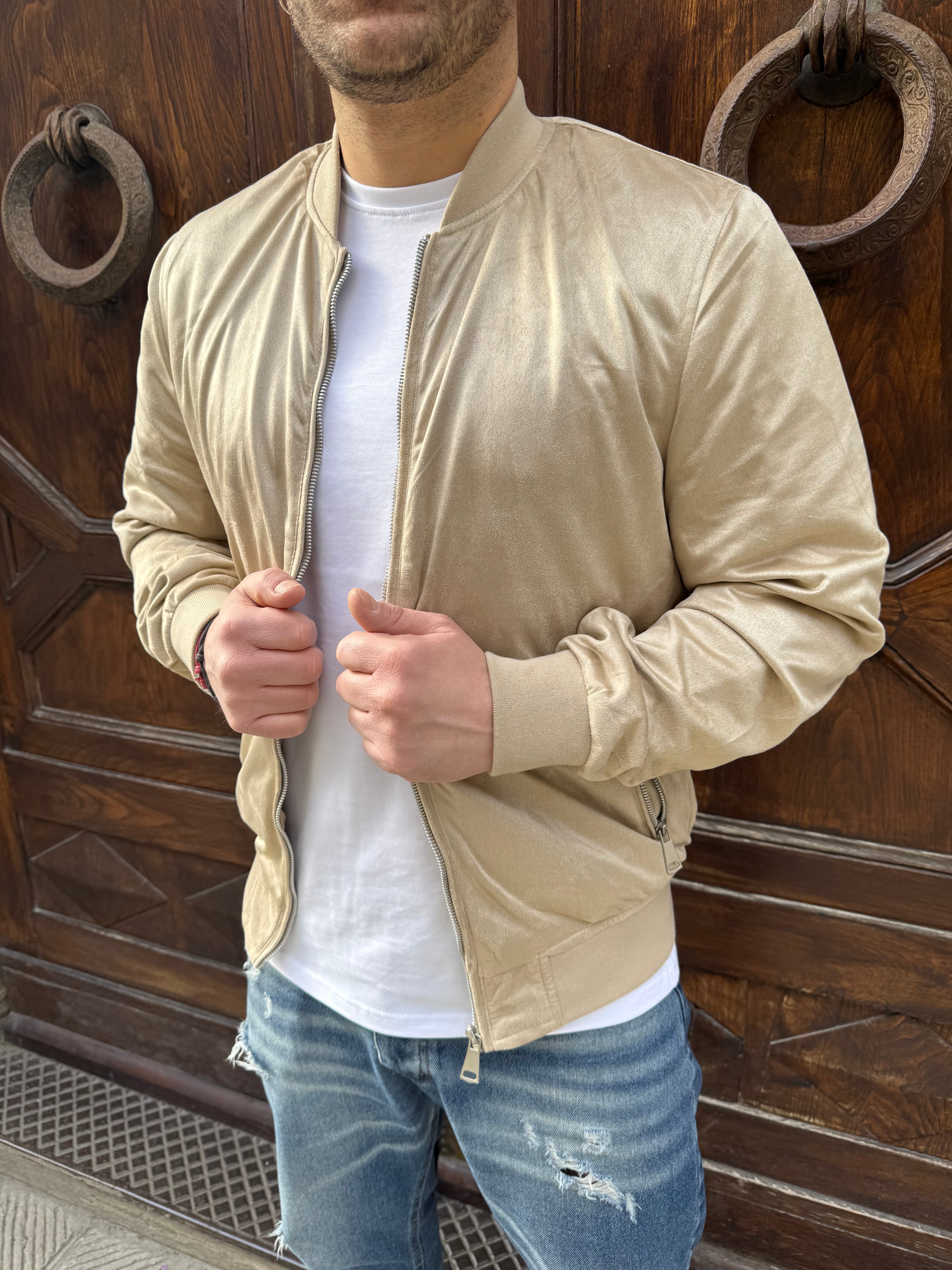 Giacchetto Bomber ecocamoscio di Telamira