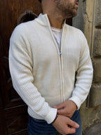 Cardigan Zip di Hamaki-Ho panna