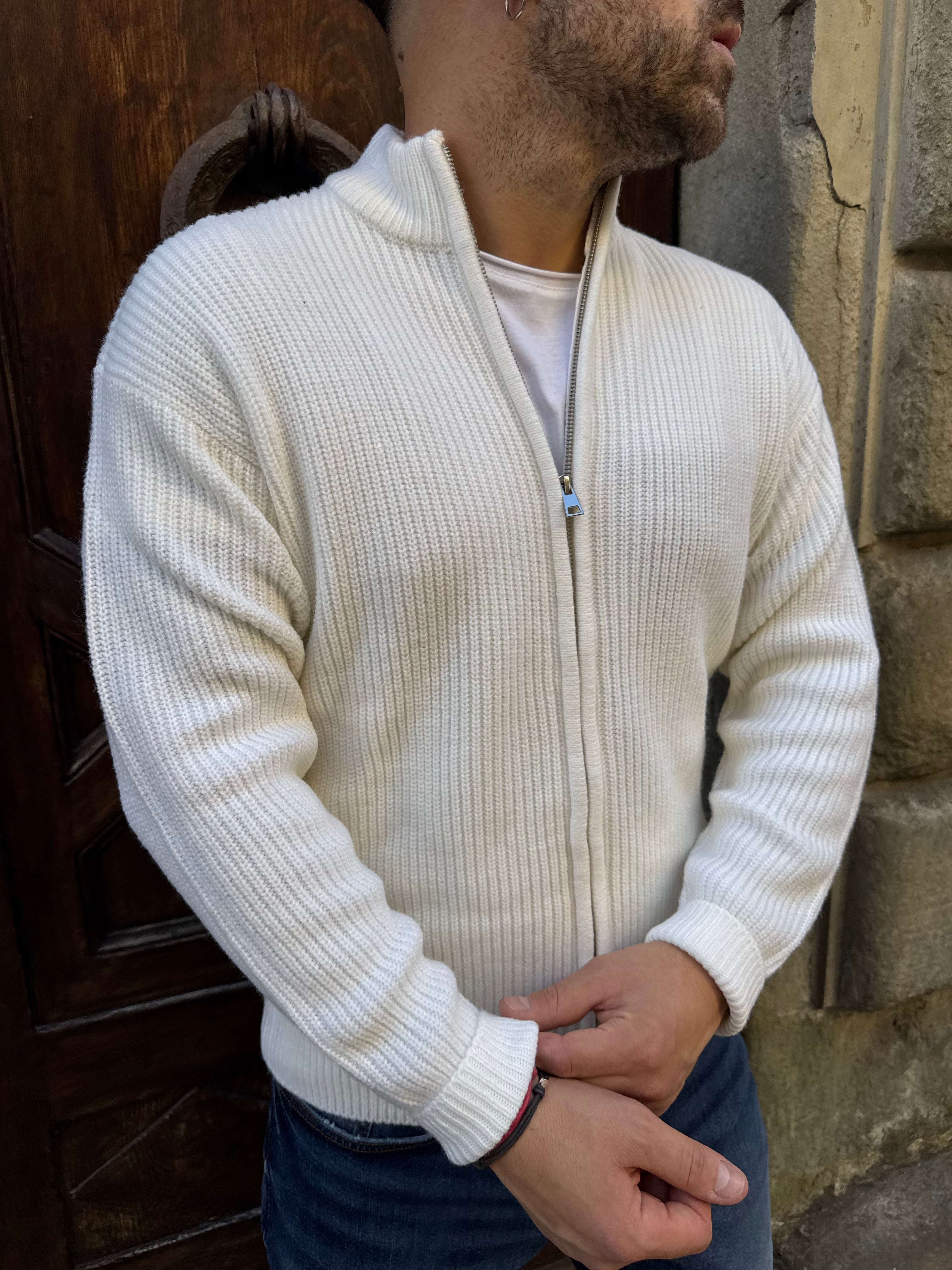 Cardigan Zip di Hamaki-Ho panna