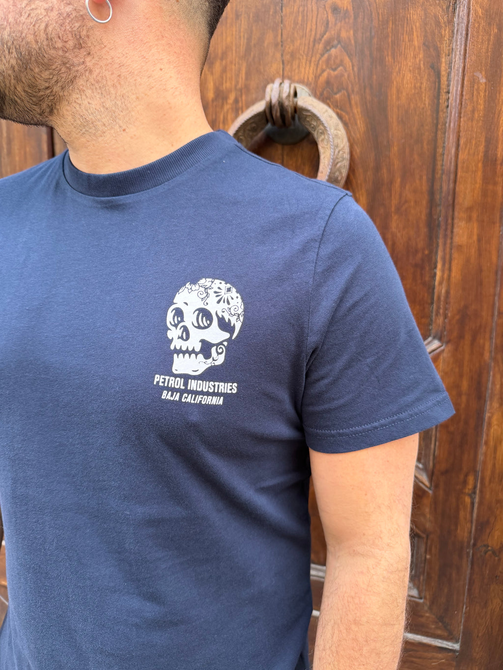 T-shirt Skull di Petrol blu