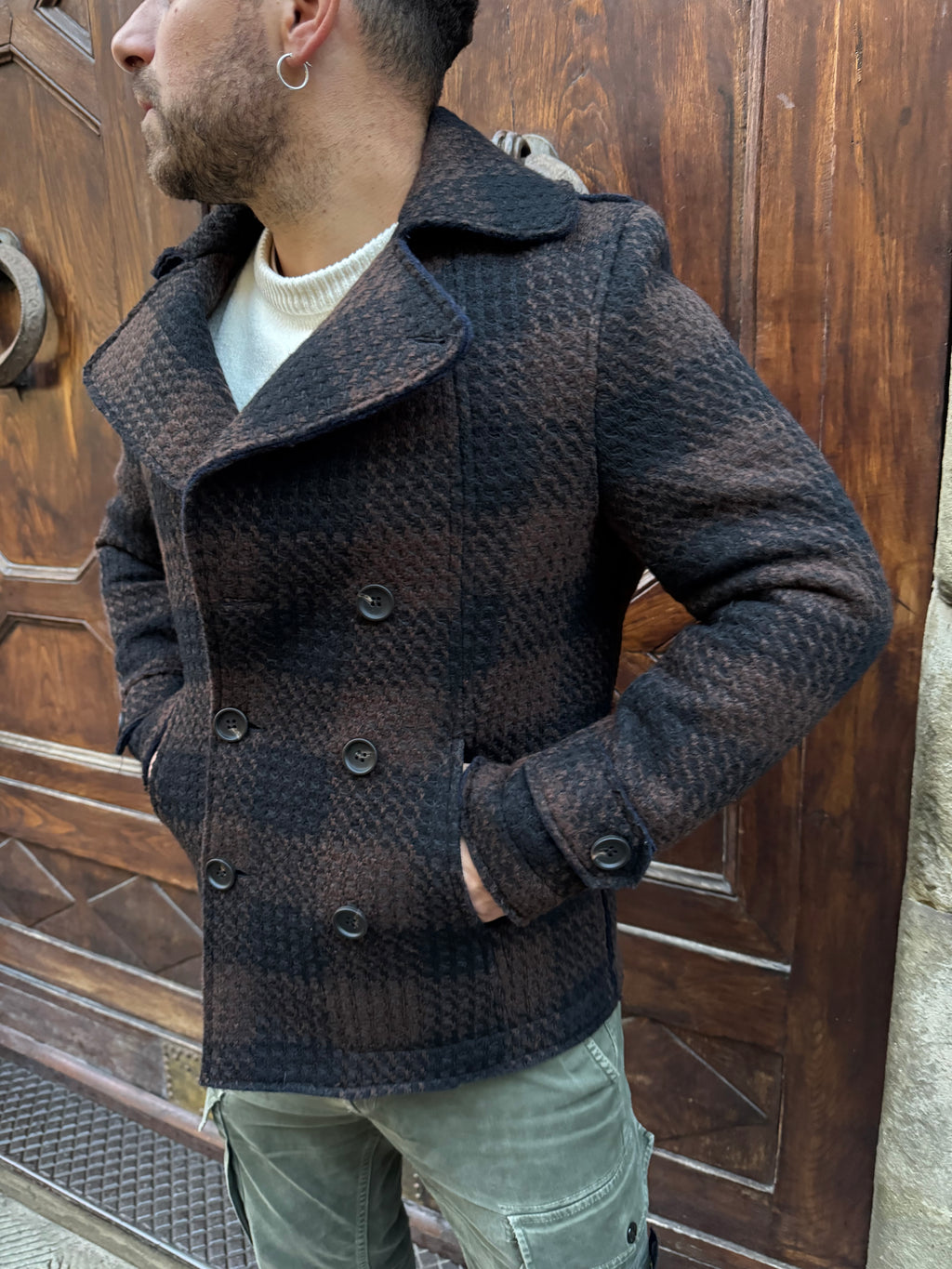 Peacoat a quadri di 3.9