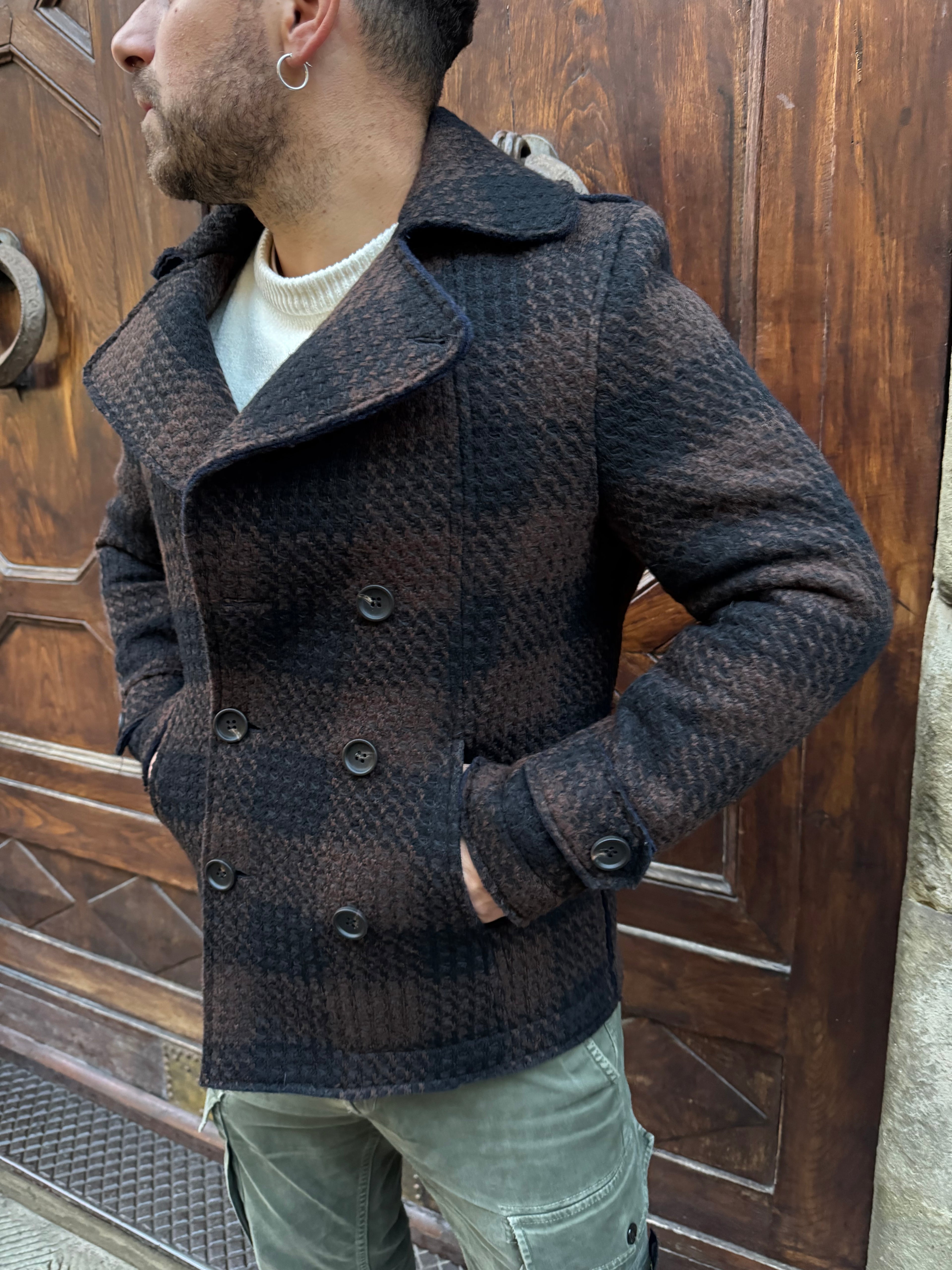 Peacoat a quadri di 3.9