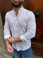 Camicia Lino coreana di Hamaki-Ho bianca