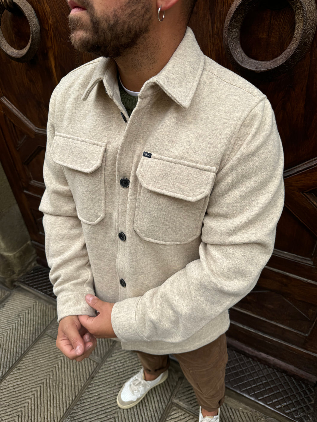 Giacca Overshirt di Petrol panna